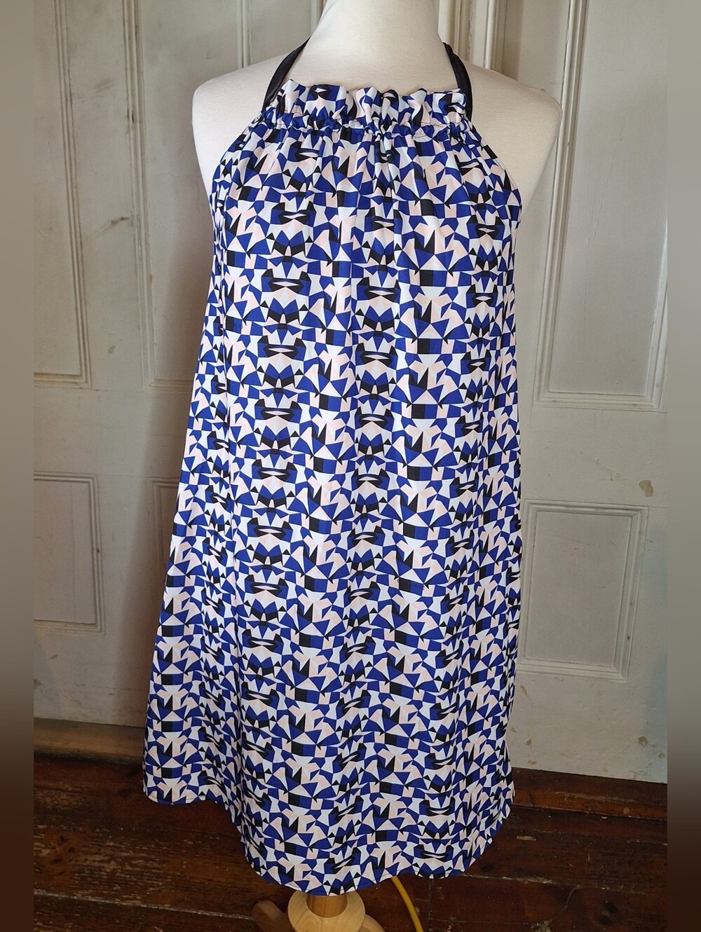 Priemlov Open Back Tie Halter Neck Summer Dress Pink Blue Size Large NWT